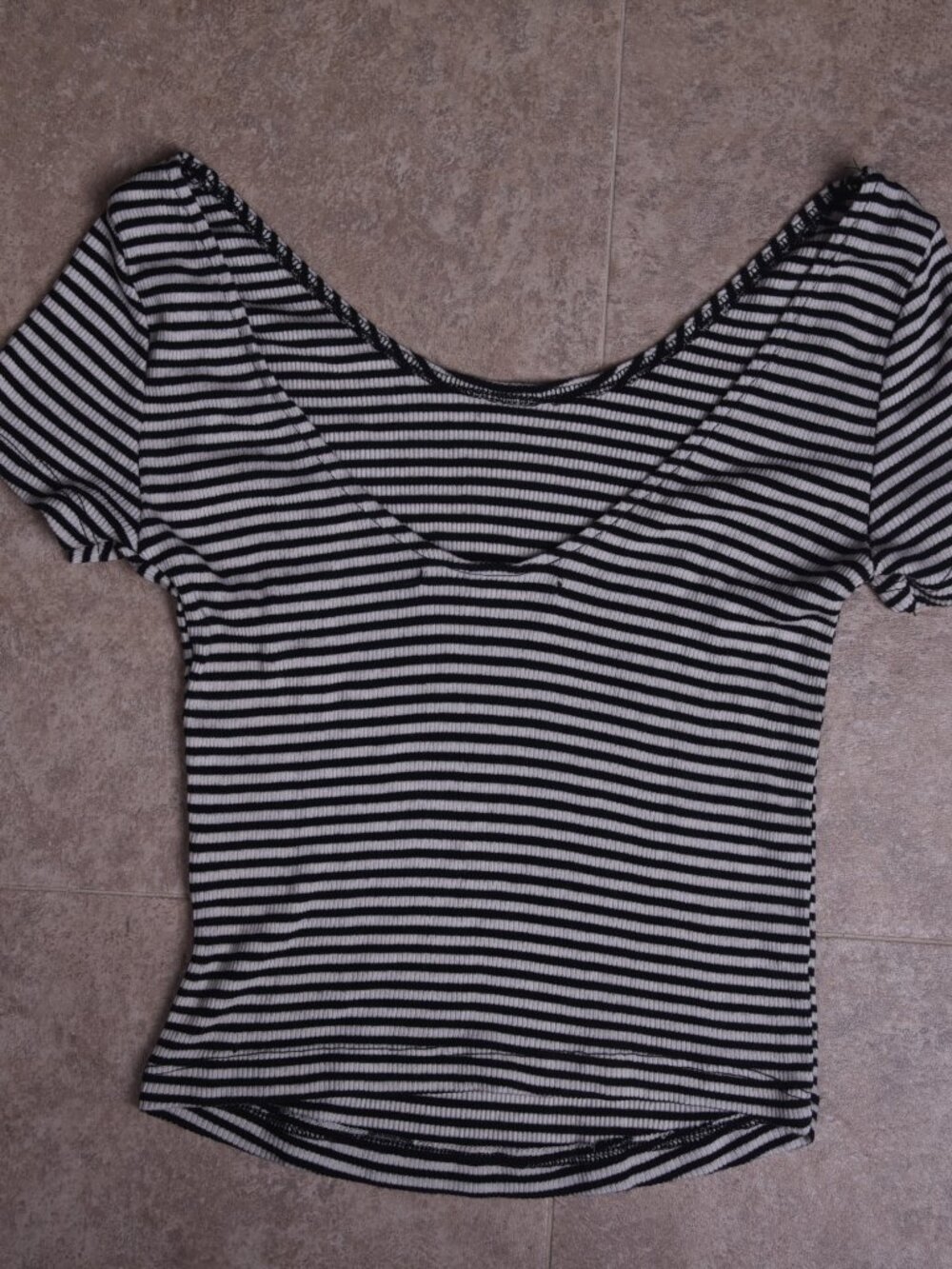Brandy Melville Scoop Neck Striped Crop Top